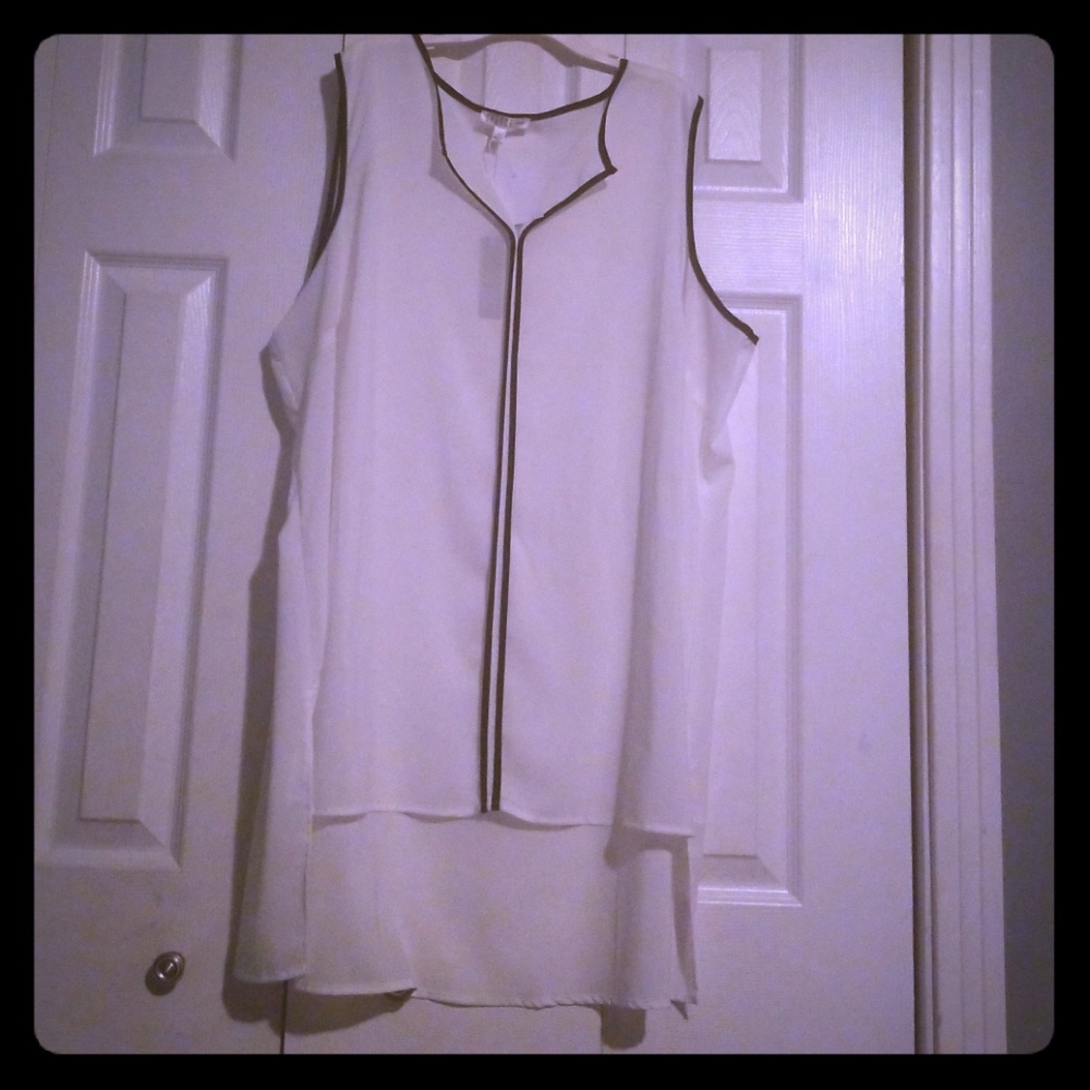 White and black blouse